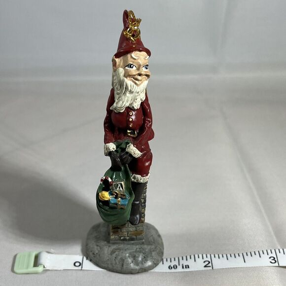 Jim Shore CHIMNEY SANTAS  1992 Vintage Ornament Figurine Green Sack Pointed Hat - Picture 9 of 9